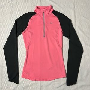 Nike Dri-Fit Running Quarter Zip Jacket Size XS, worn once, pink & charcoal gray